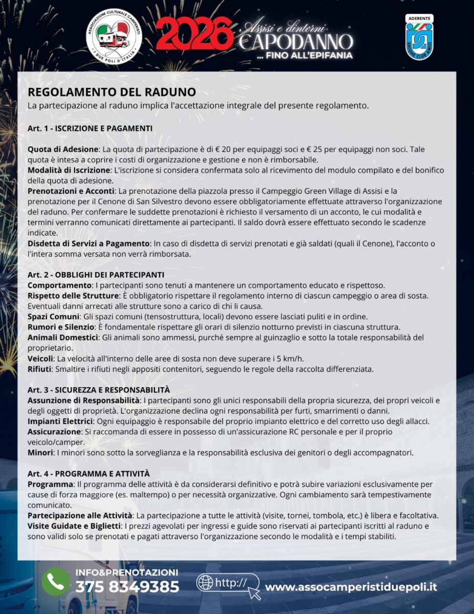 Capodanno 2026 in Camper