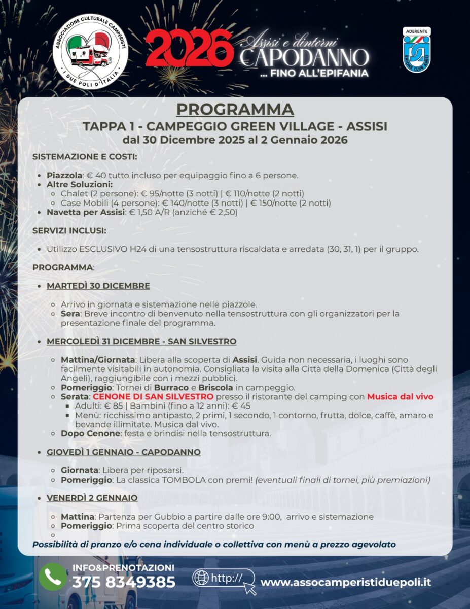 Capodanno 2026 in Camper