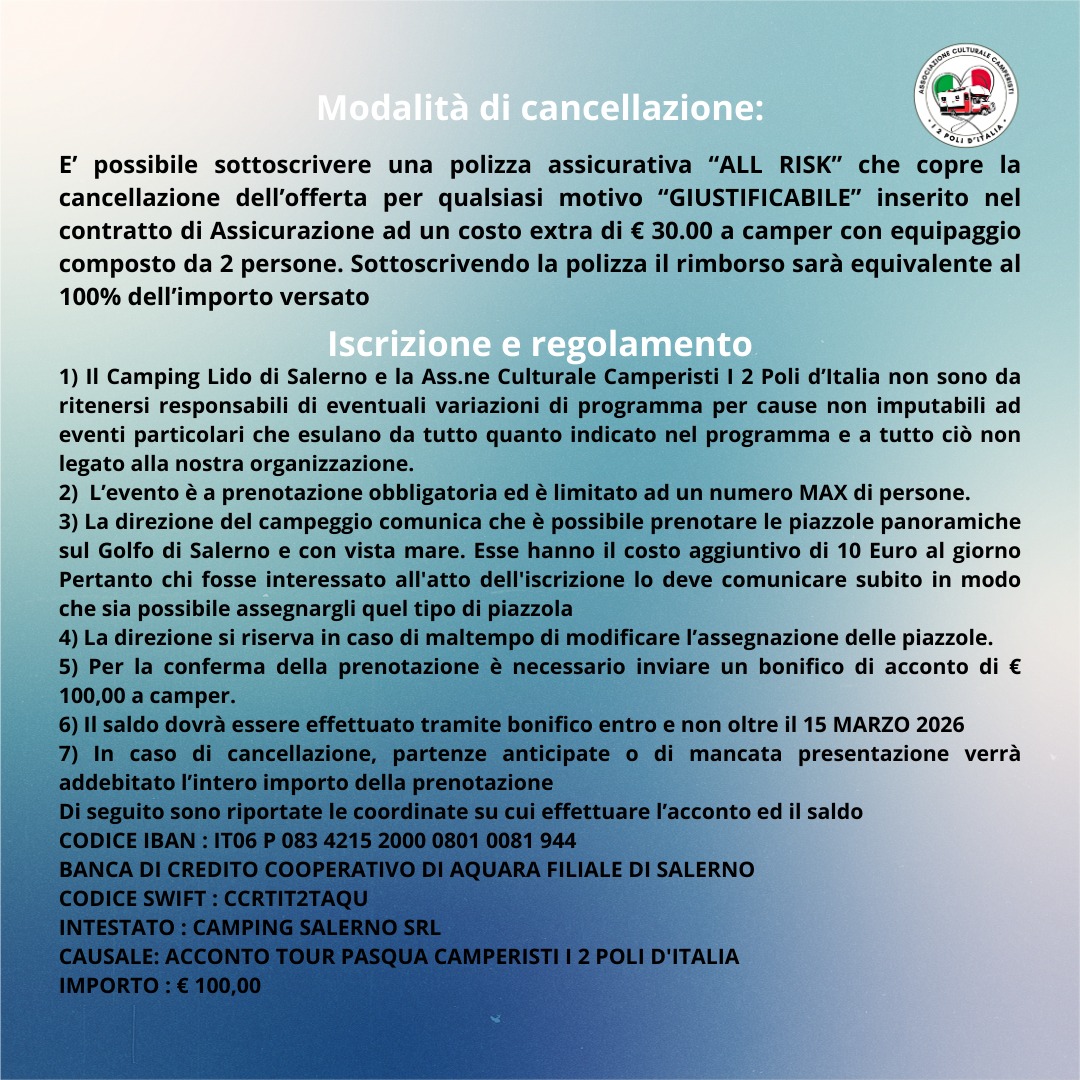 Pasqua 2026: Costiera Amalfitana in Camper